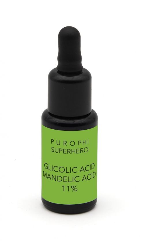 SUPER HERO | ACIDO GLICOLICO+MANDELICO 11% - BOOSTER ESFOLIANTE PELLE IMPURA, ACNEICA